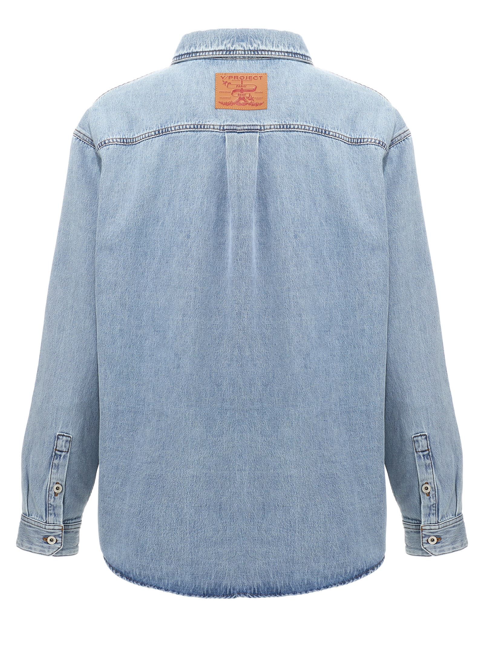 Shop Y/project Hook And Eye Shirt In Light Blue