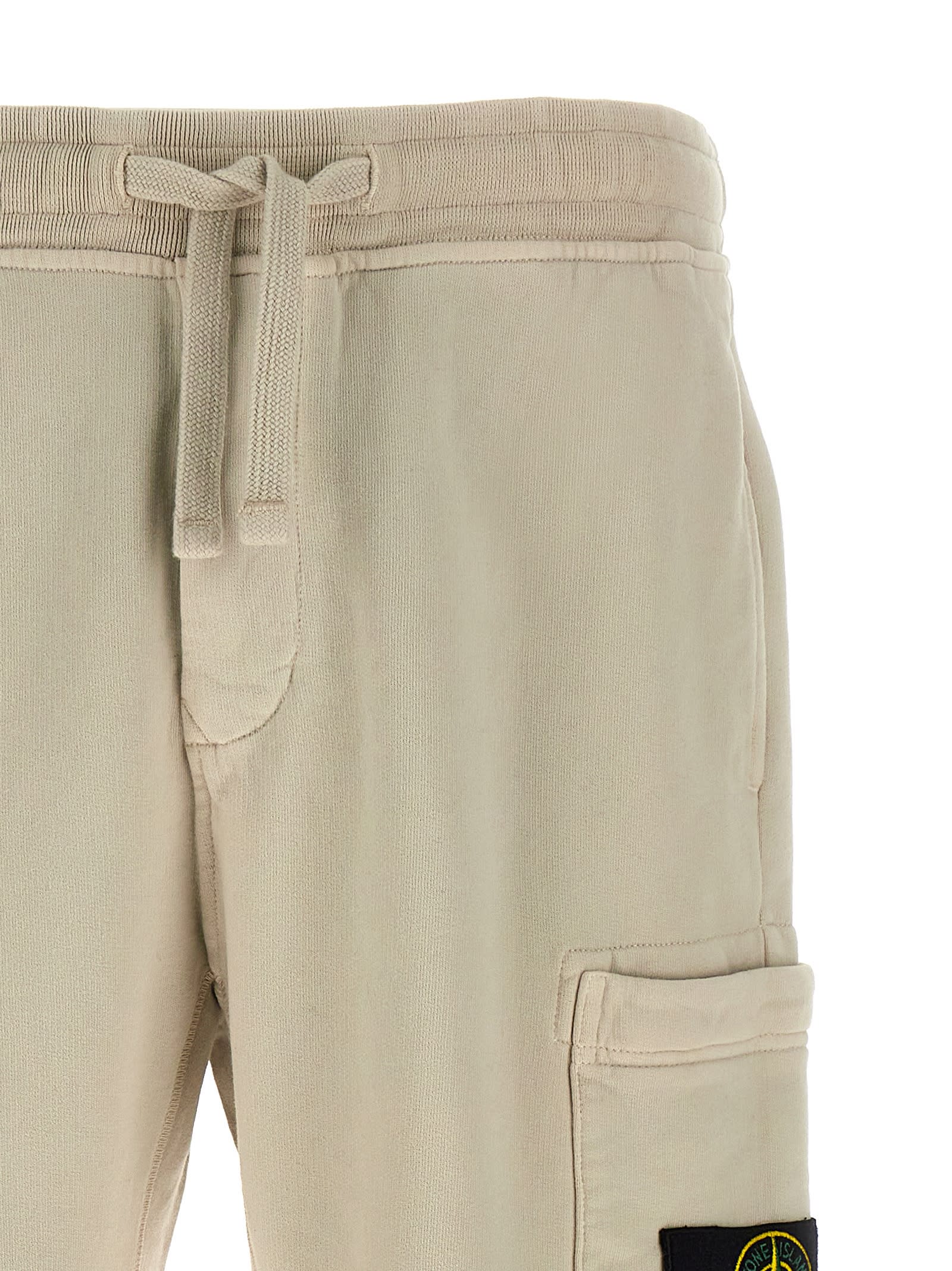 Stone Island Compass-badge Cotton Track Pants In White