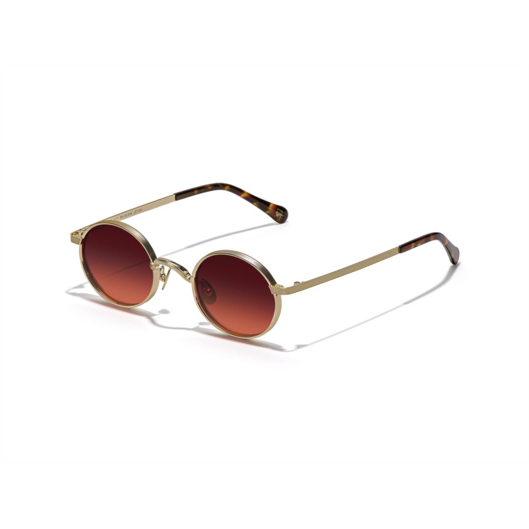 Shop Moscot Moyel Sungold Cabernet Len In Gold Cabernet Len