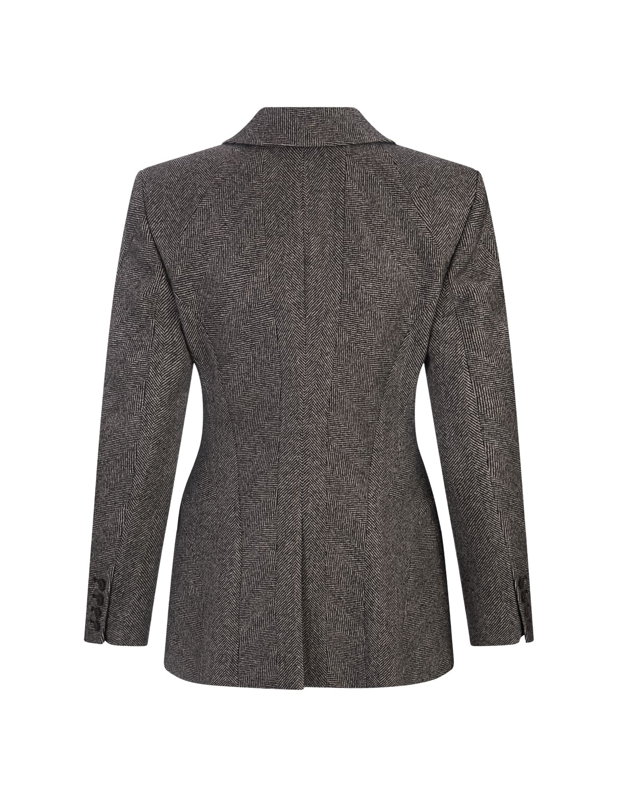 Shop Ermanno Scervino Slim Fit Blazer With Herringbone Pattern In Black