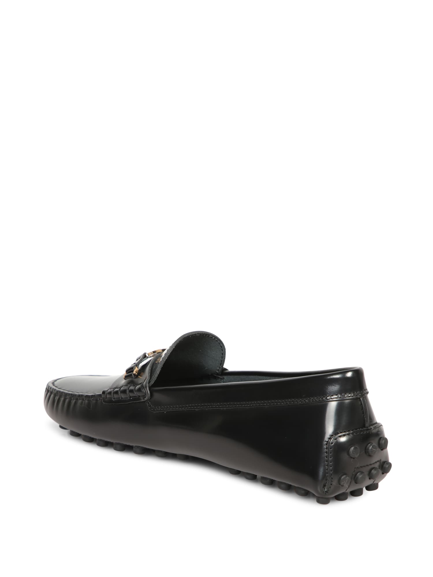 Shop Tod's Black Micro Chain Loafers