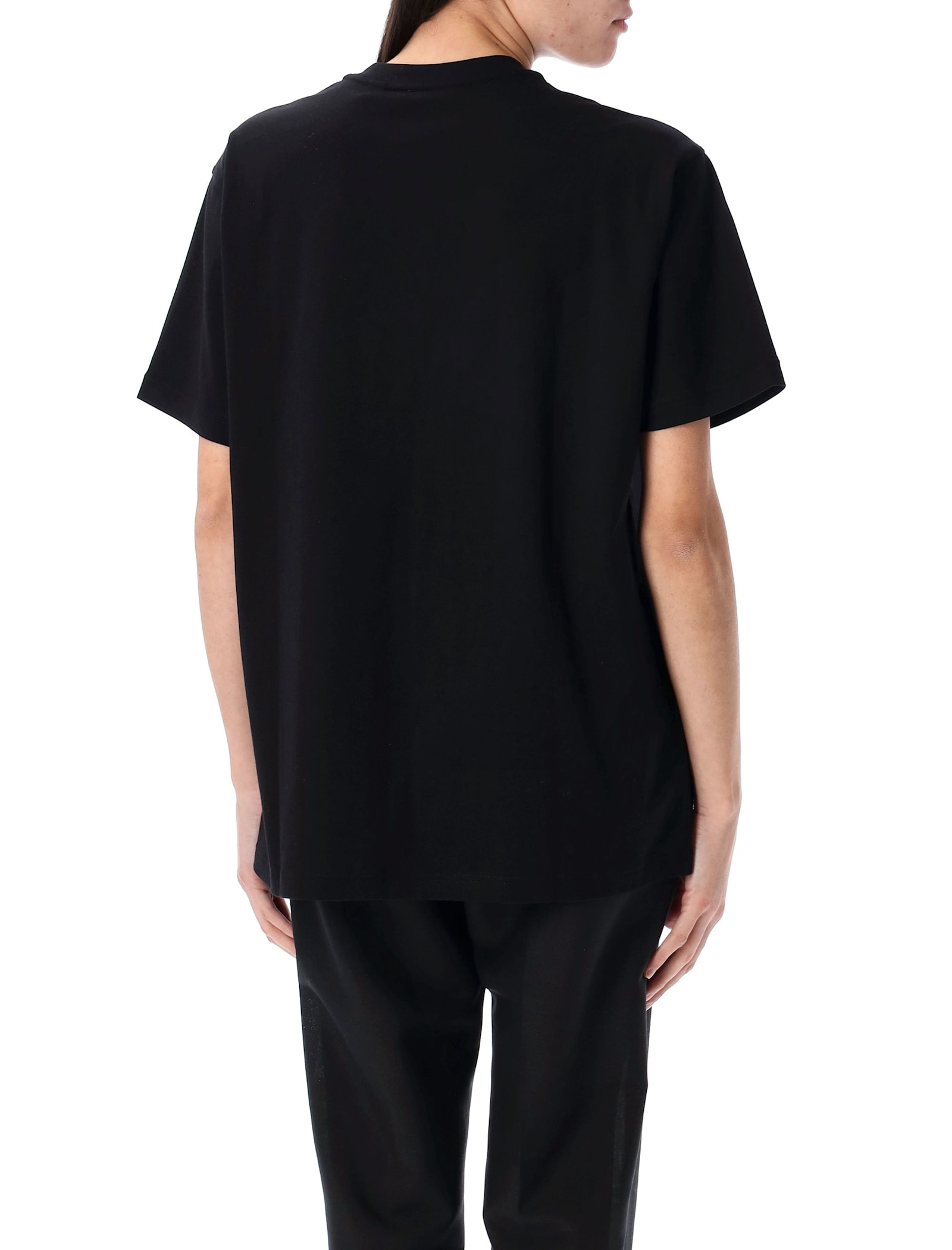 Burberry Check Pocket Cotton T-shirt In Black