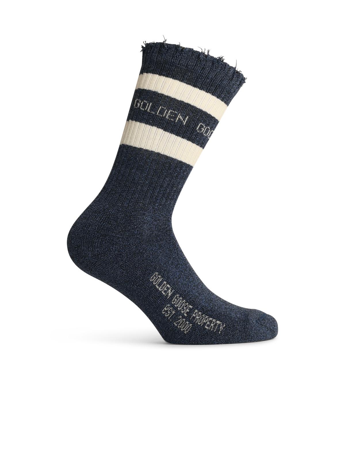 Blue Cotton Socks