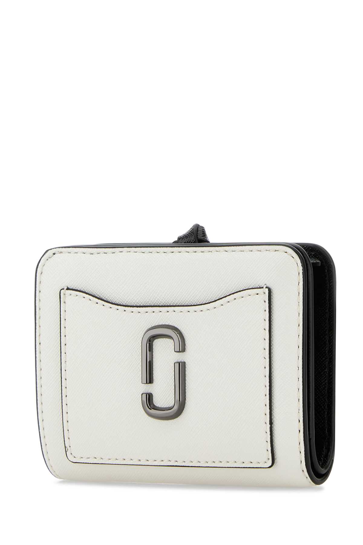 Marc Jacobs White Leather Mini Utility Snapshot Wallet In Multi
