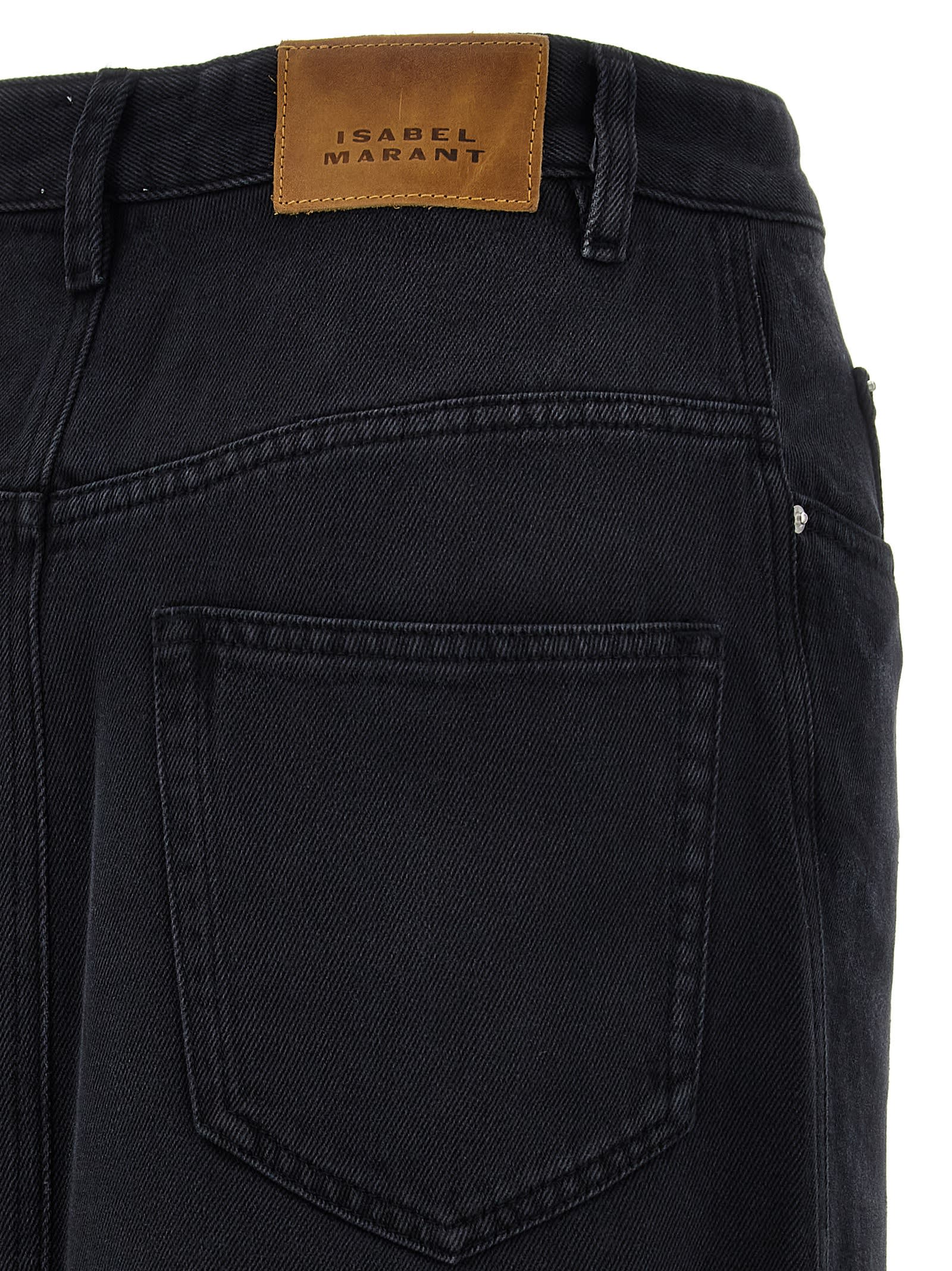 Isabel Marant Tilauria Fine Denim Midi Skirt Clothing In Black