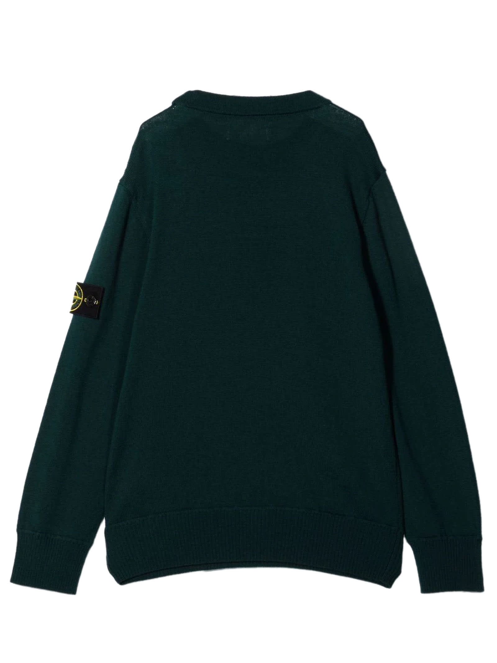 Shop Stone Island Green Wool Jumper In Verde