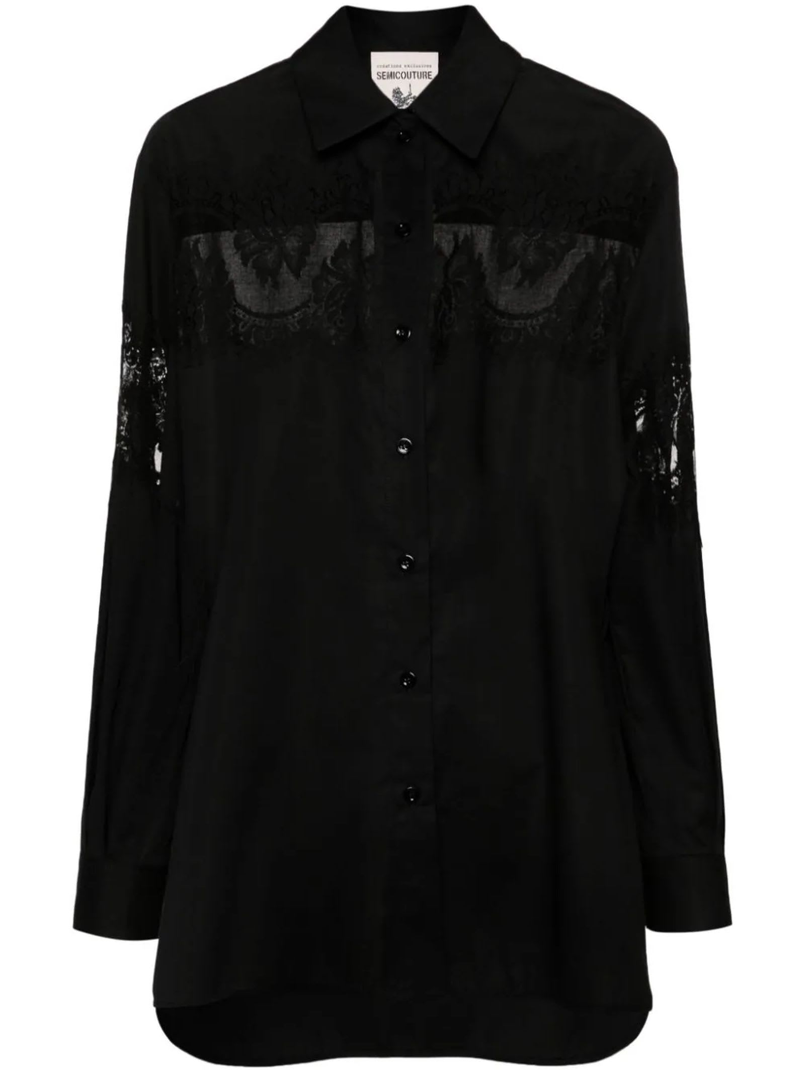 SEMICOUTURE Black Poplin Shirt