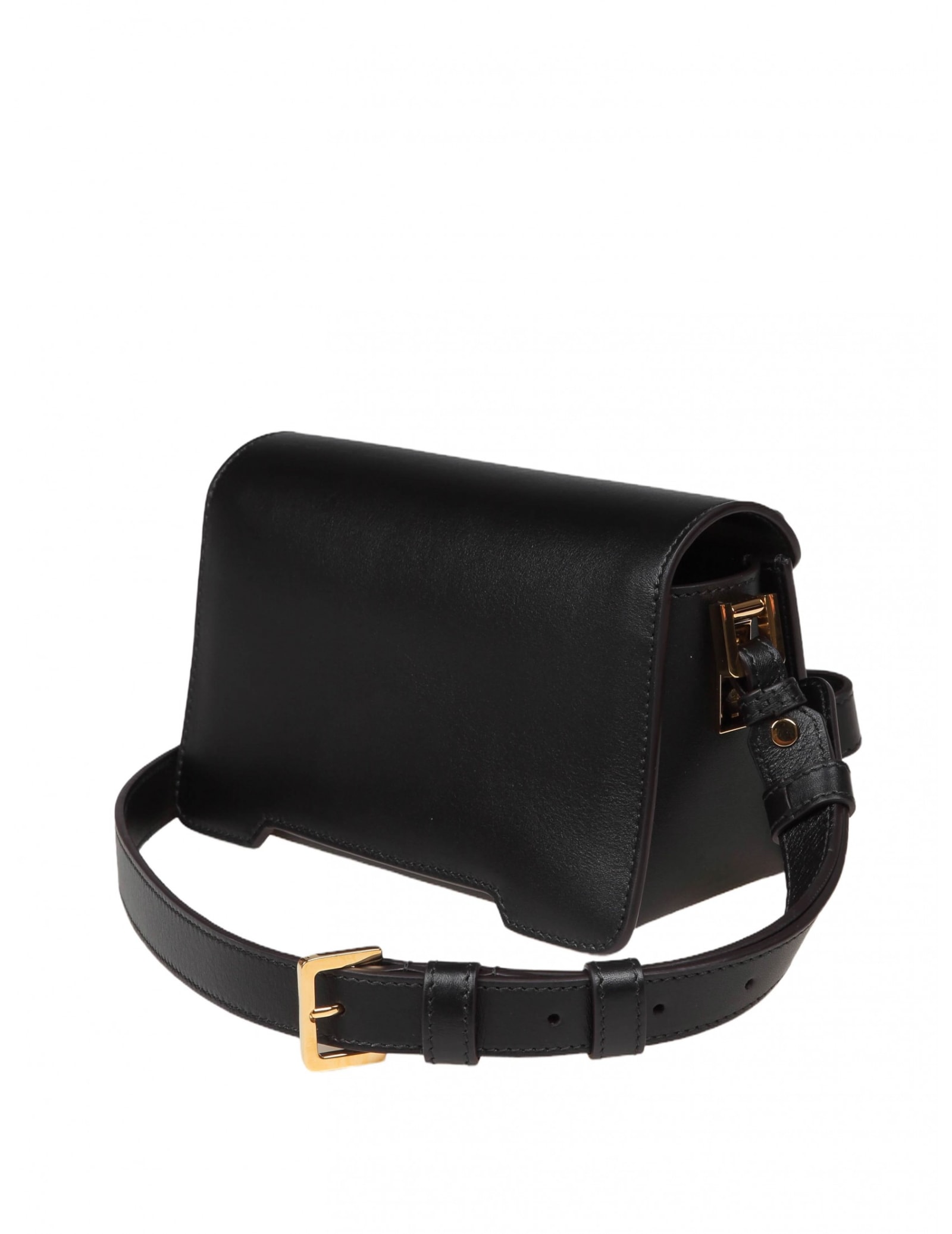 Shop Marni Trunkaroo Mini Shoulder Bag In Black Leather