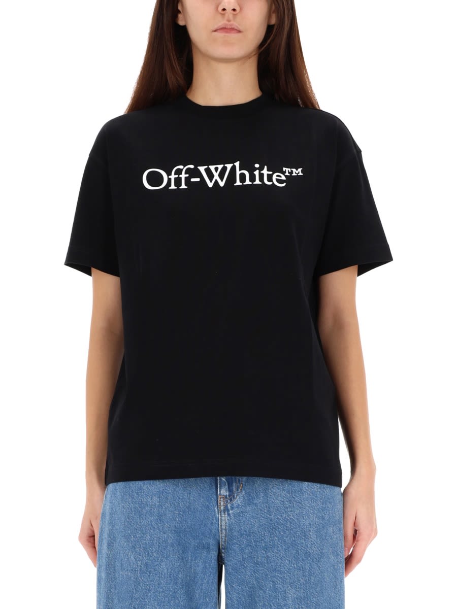 Off-white T-shirt With Logo In Black