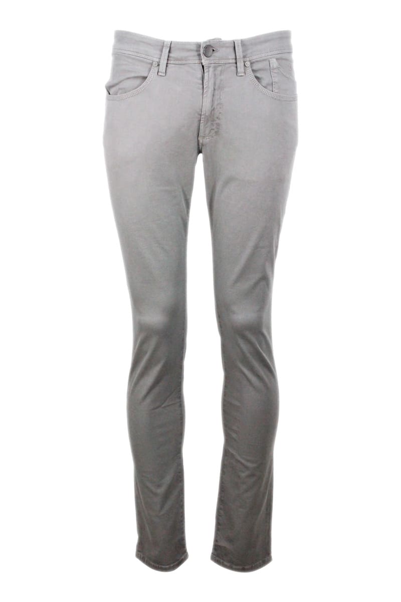 JECKERSON 5-POCKET TROUSERS IN STRETCH TEXTURED COTTON WITH ZIP WITH SLIM FIT,JKUPA079 .6102