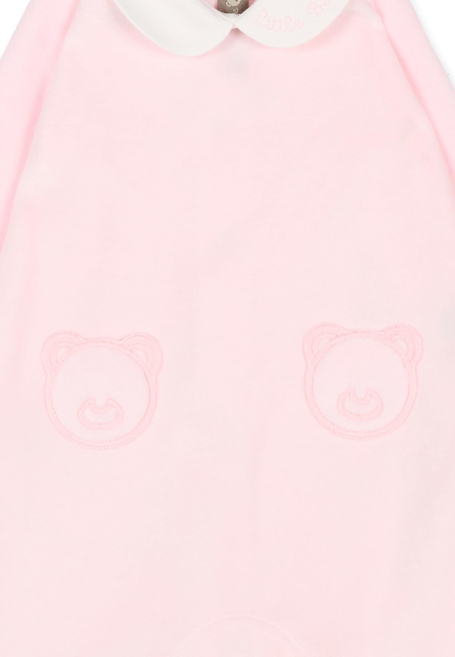 Little Bear Pink Babygrow For Baby Girl With Logo In Pink
