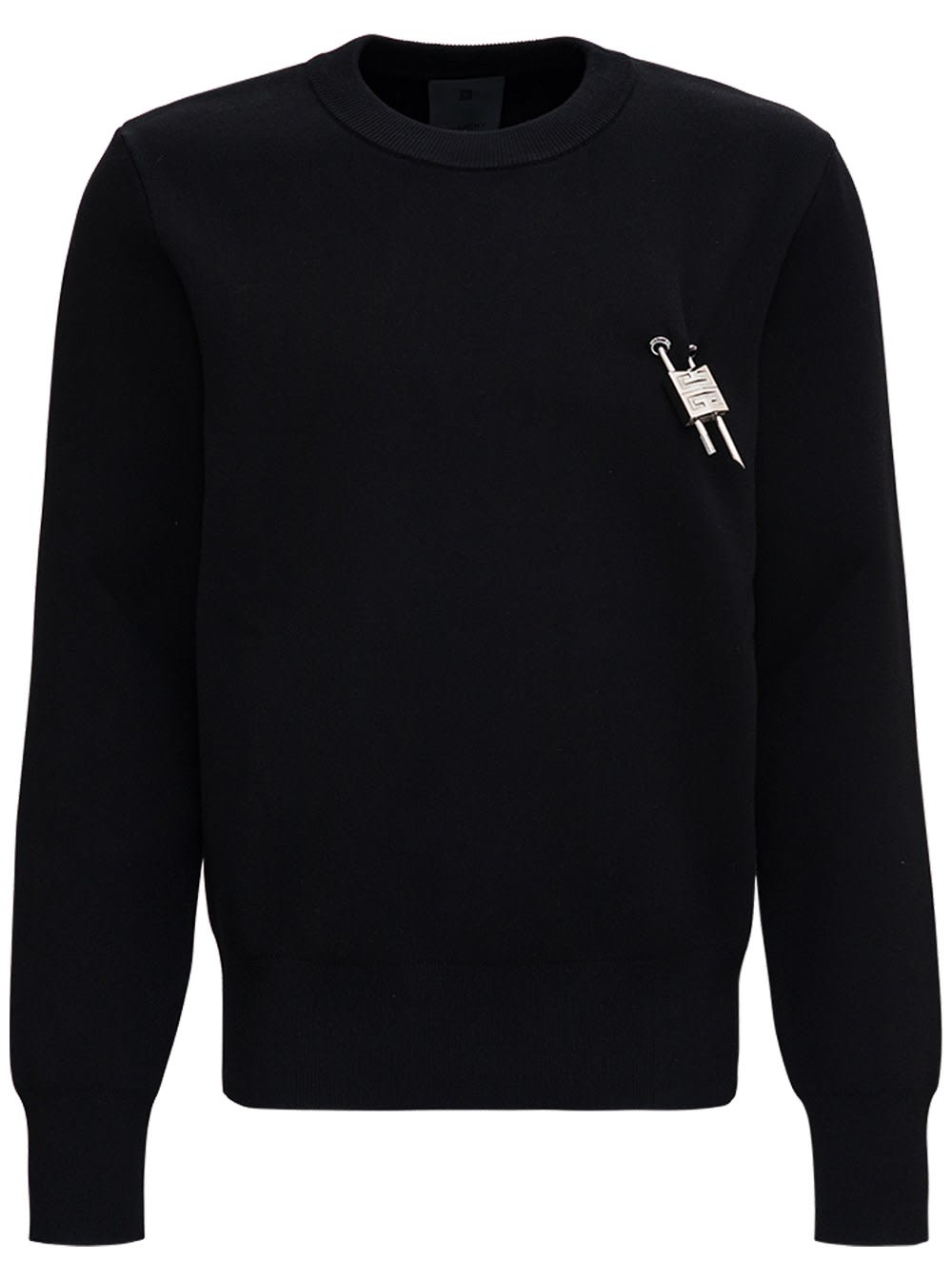 Givenchy Black Sweater In Viscose Blend With 4g Lock Detail