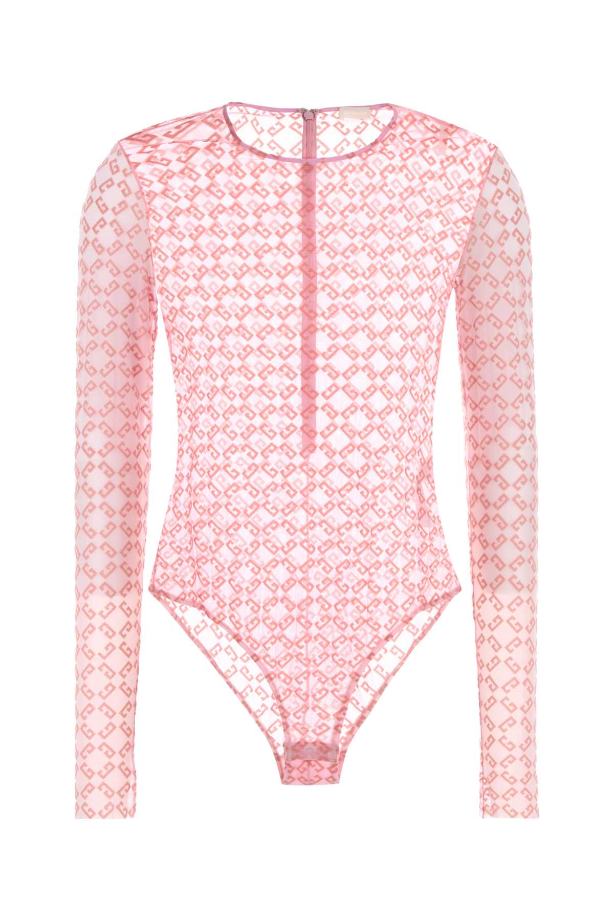 Givenchy Monogram 72 Mesh Fitted Bodysuit In Pink