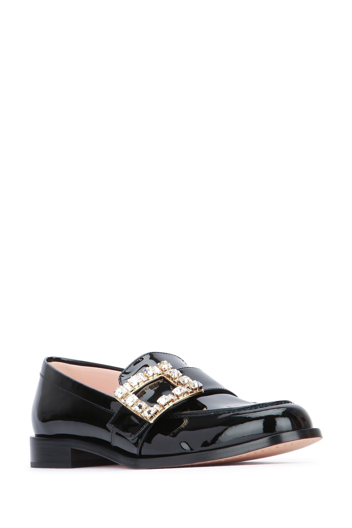 Roger Vivier Viv Rangers Black Patent Loafers In Black