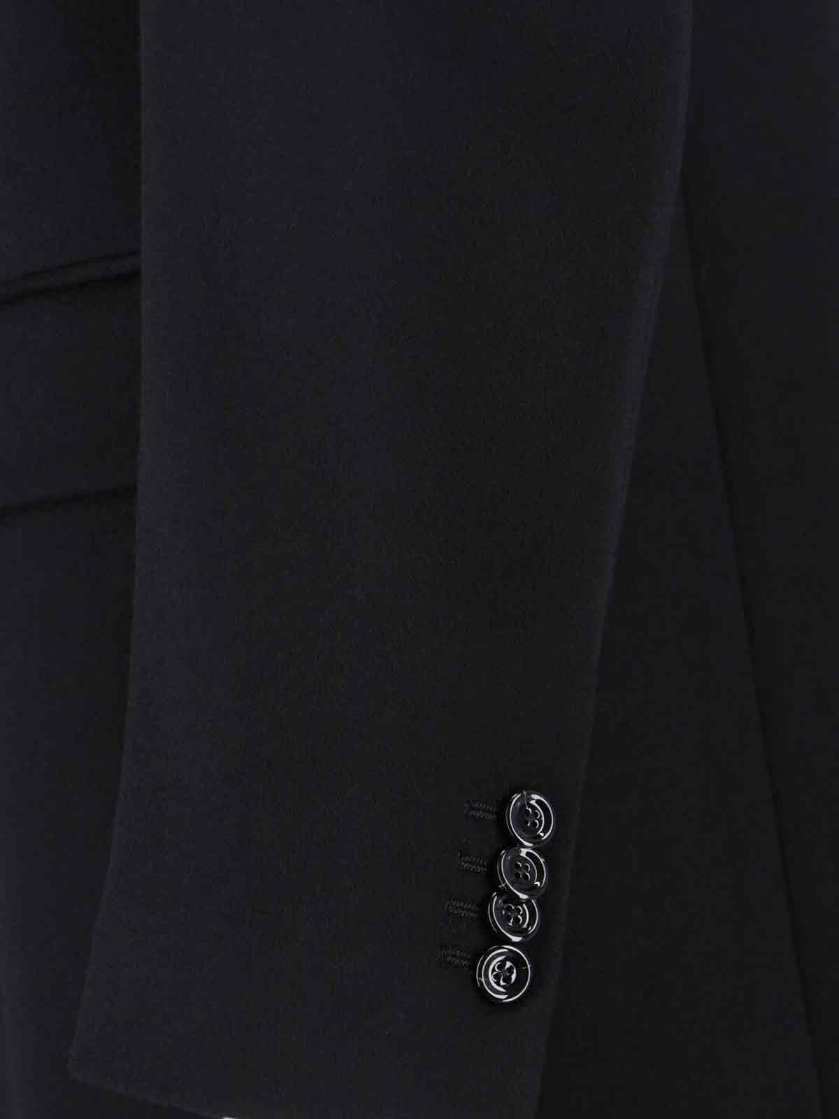Lardini Double-breasted Virgin Wool Coat In Black
