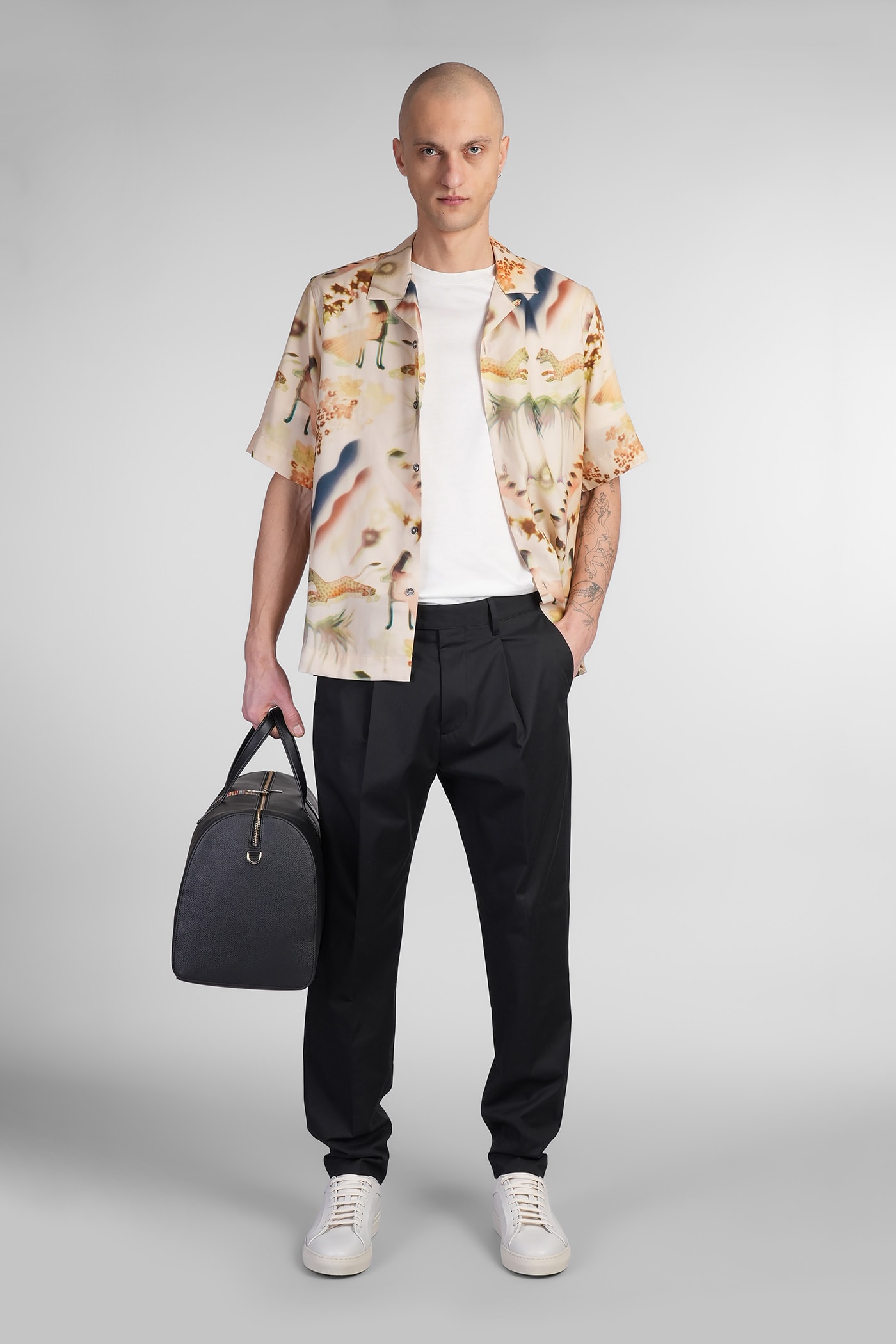 PAUL SMITH PANTS IN BLACK COTTON