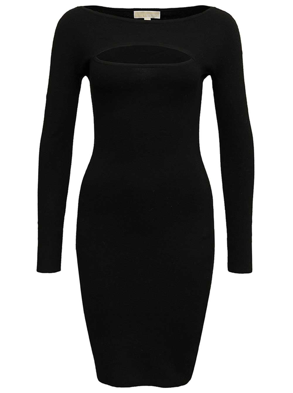 MICHAEL Michael Kors Black Merino Wool Dress With Cut Out Detail