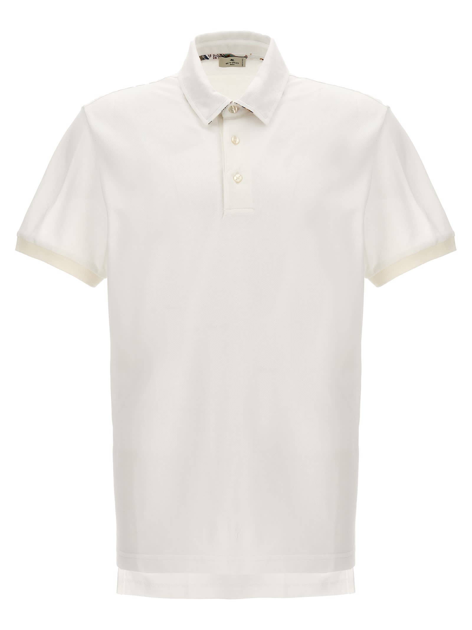 Shop Etro Logo Polo Shirt In White