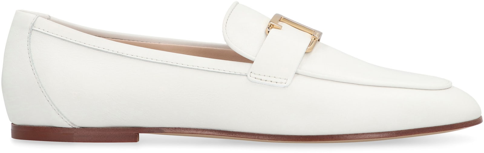 Shop Tod's Leather Loafers In White