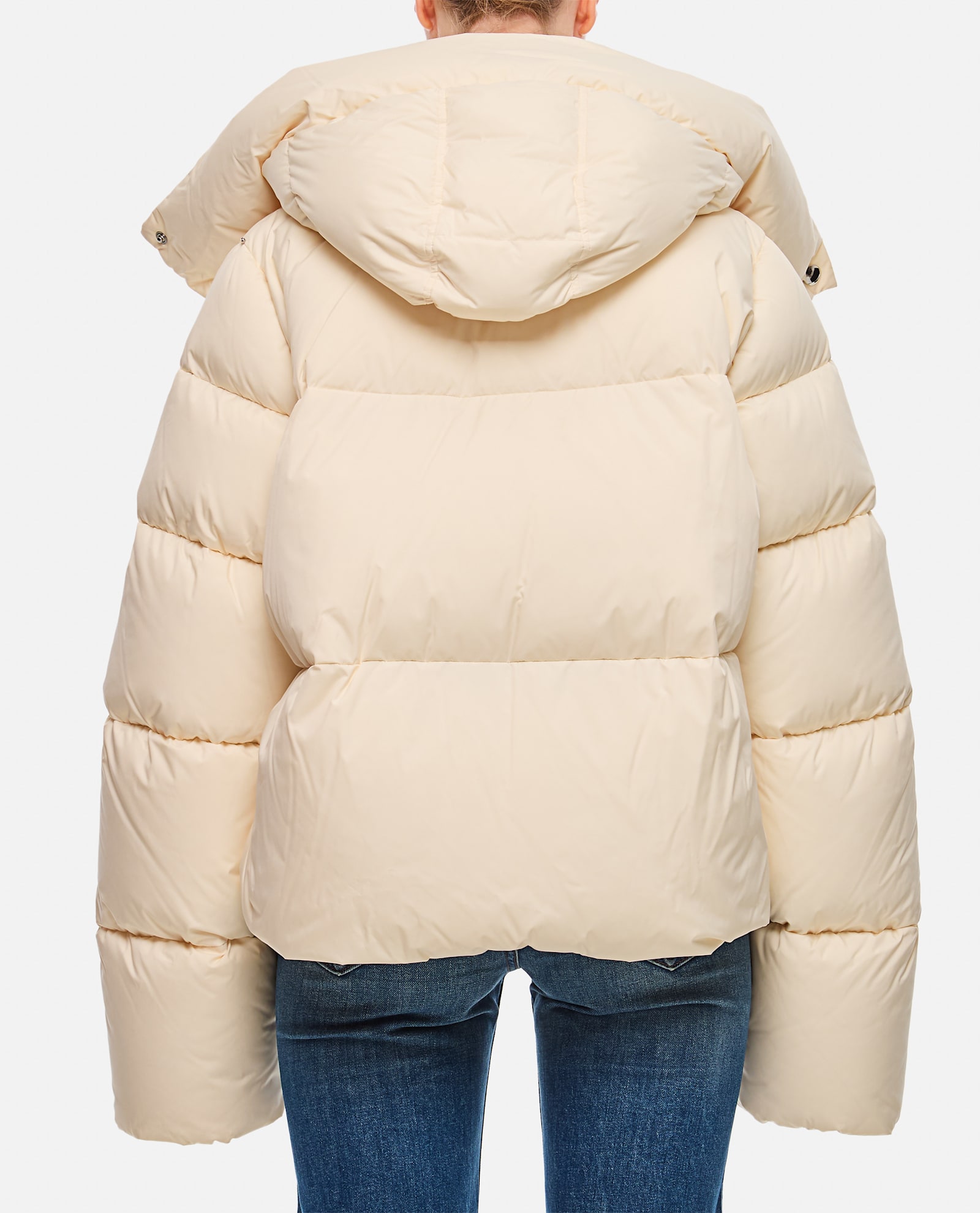 Shop Sportmax Beira Short Down Jacket In Cream