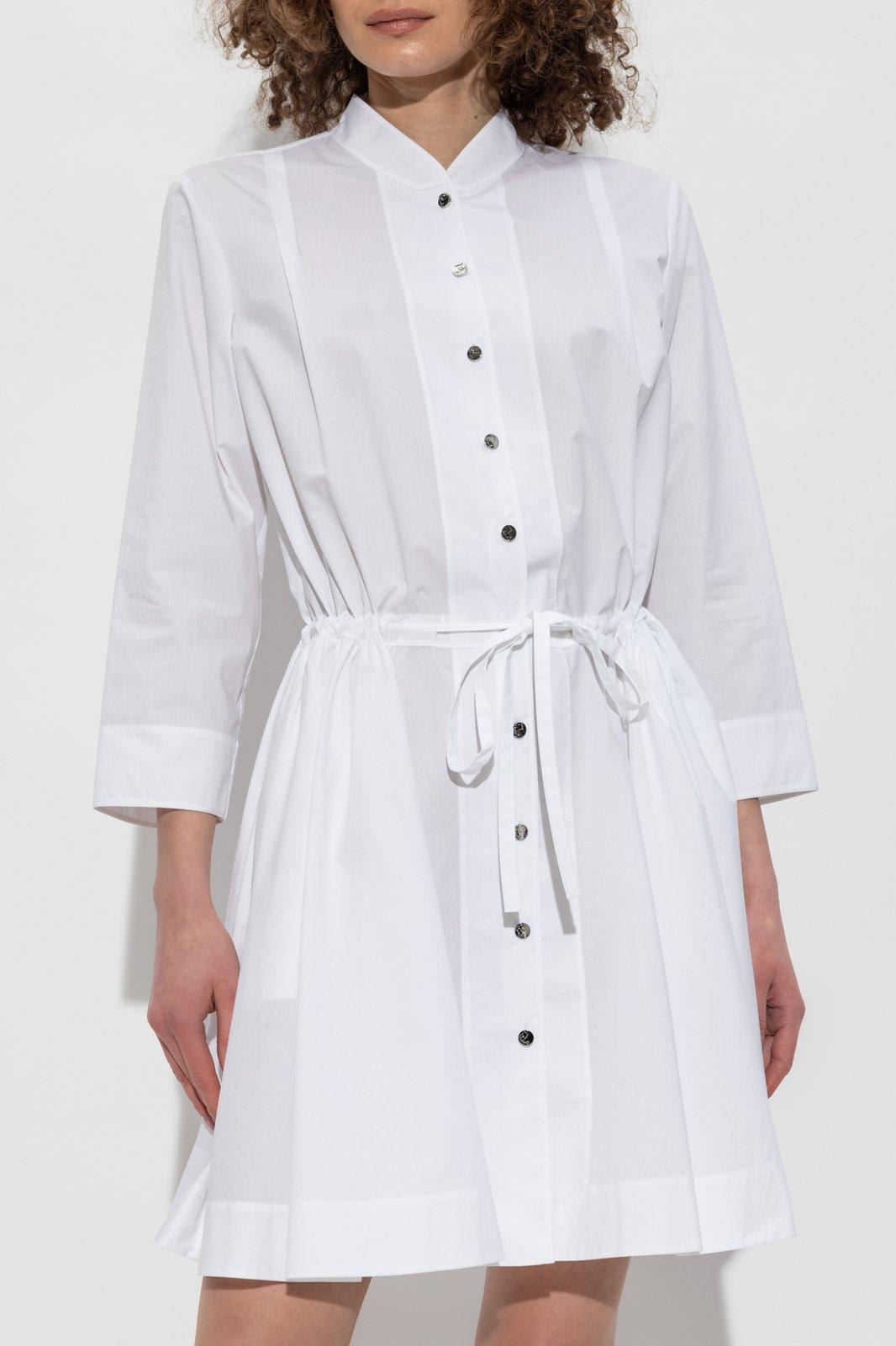 Tory Burch Belted Mini Shirt Dress In White