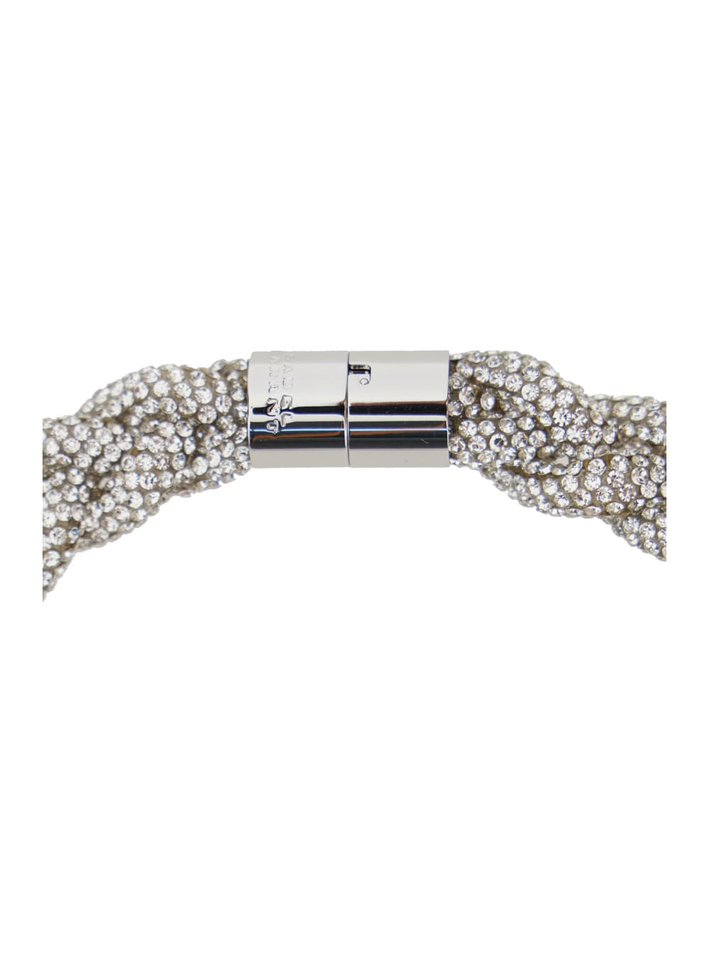 Shop Isabel Marant Silver Colored Twisted Necklace With Rhinestones In Metal Woman In Metallic