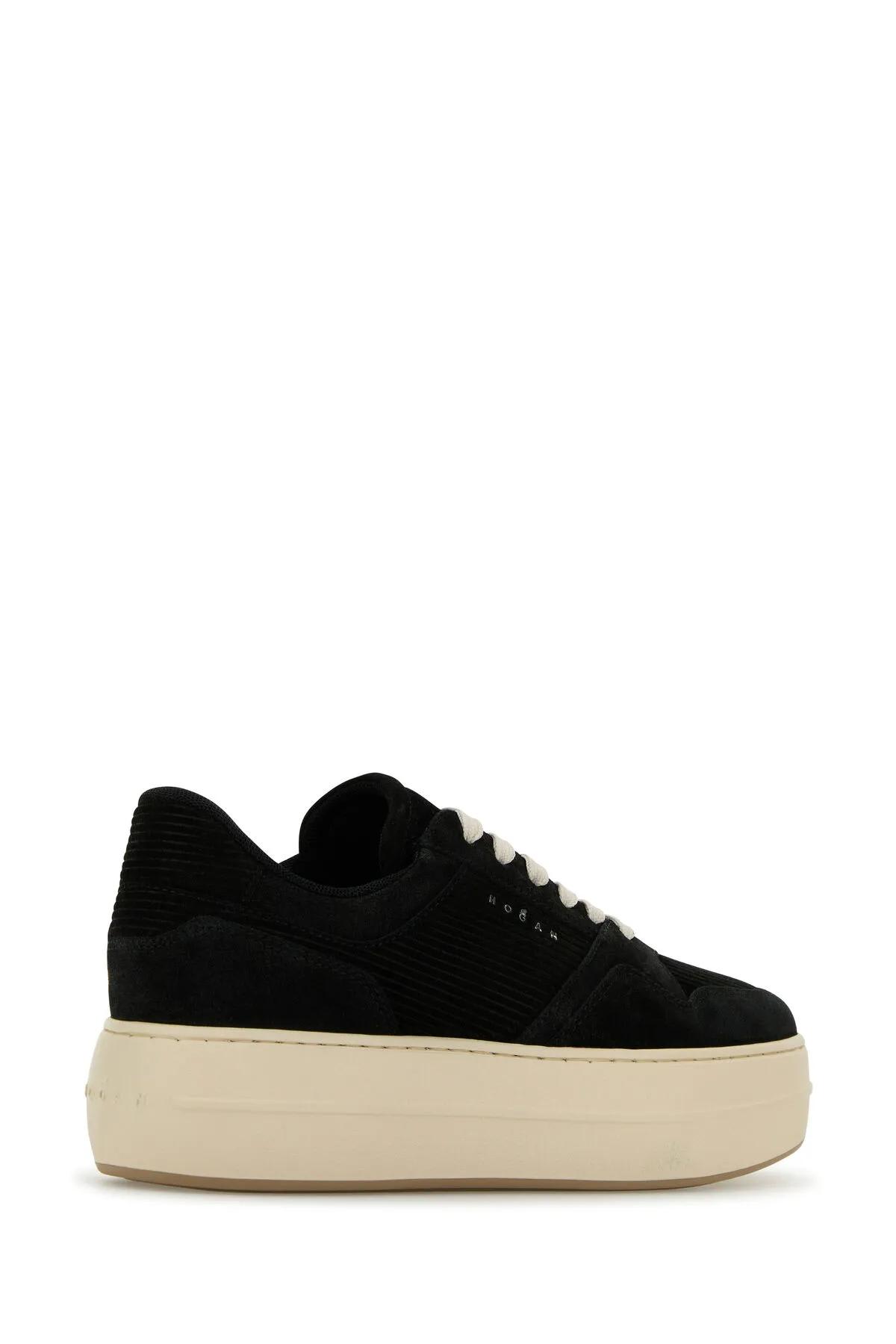 Shop Hogan Black Suede Skyscraper Sneakers In Nero