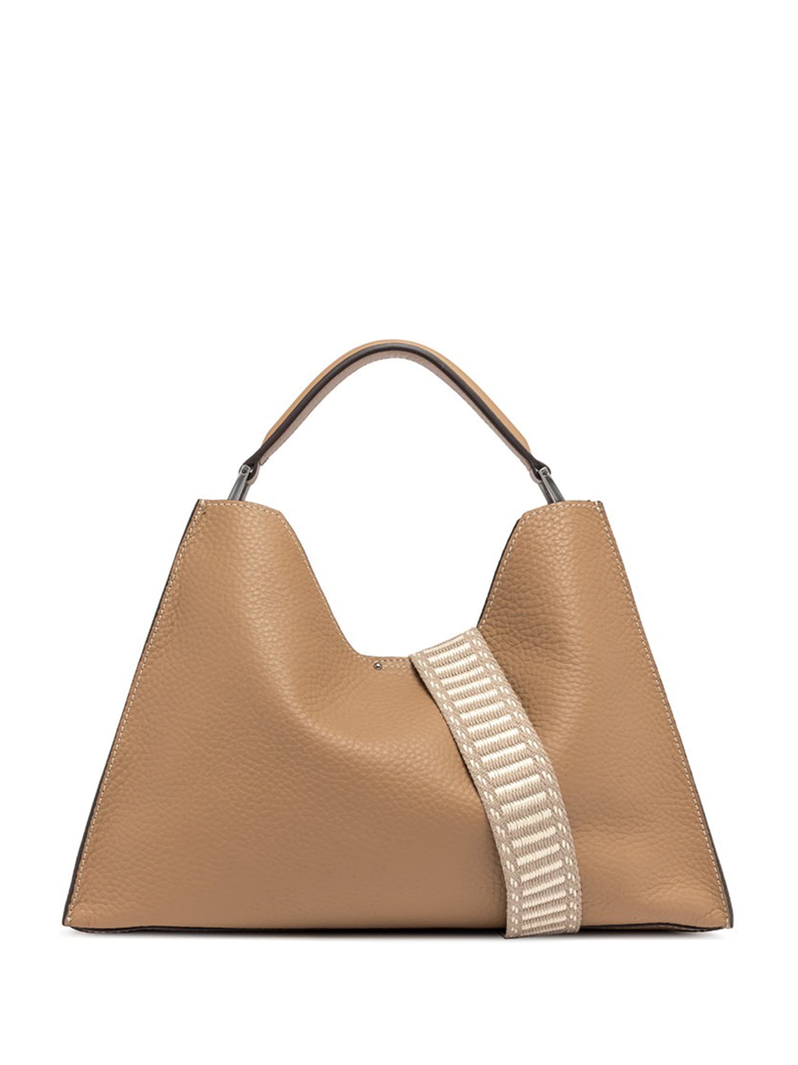 Gianni Chiarini Aurora Sand Leather Shoulder Bag In Sabbia-nature