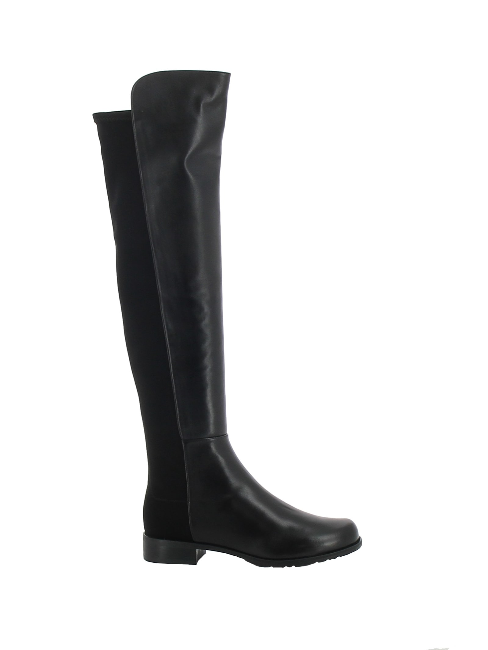 Buy Stuart Weitzman S3999 Black Leather 5050 Boots online, shop Stuart Weitzman shoes with free shipping