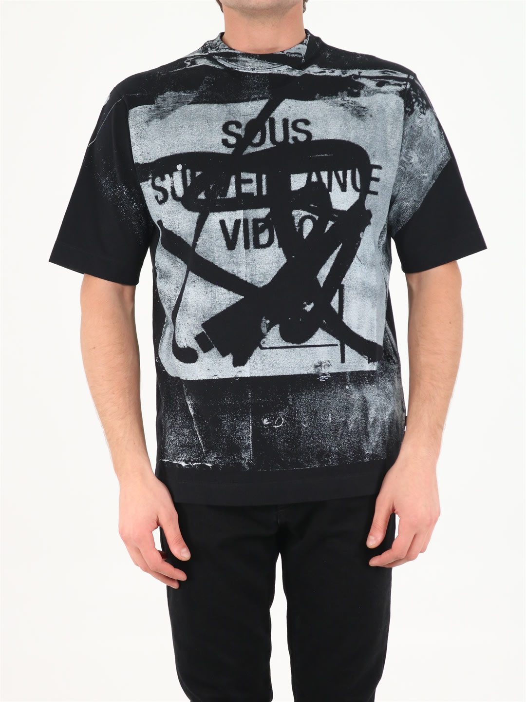 Off-White Black T-shirt With Contrasting Print