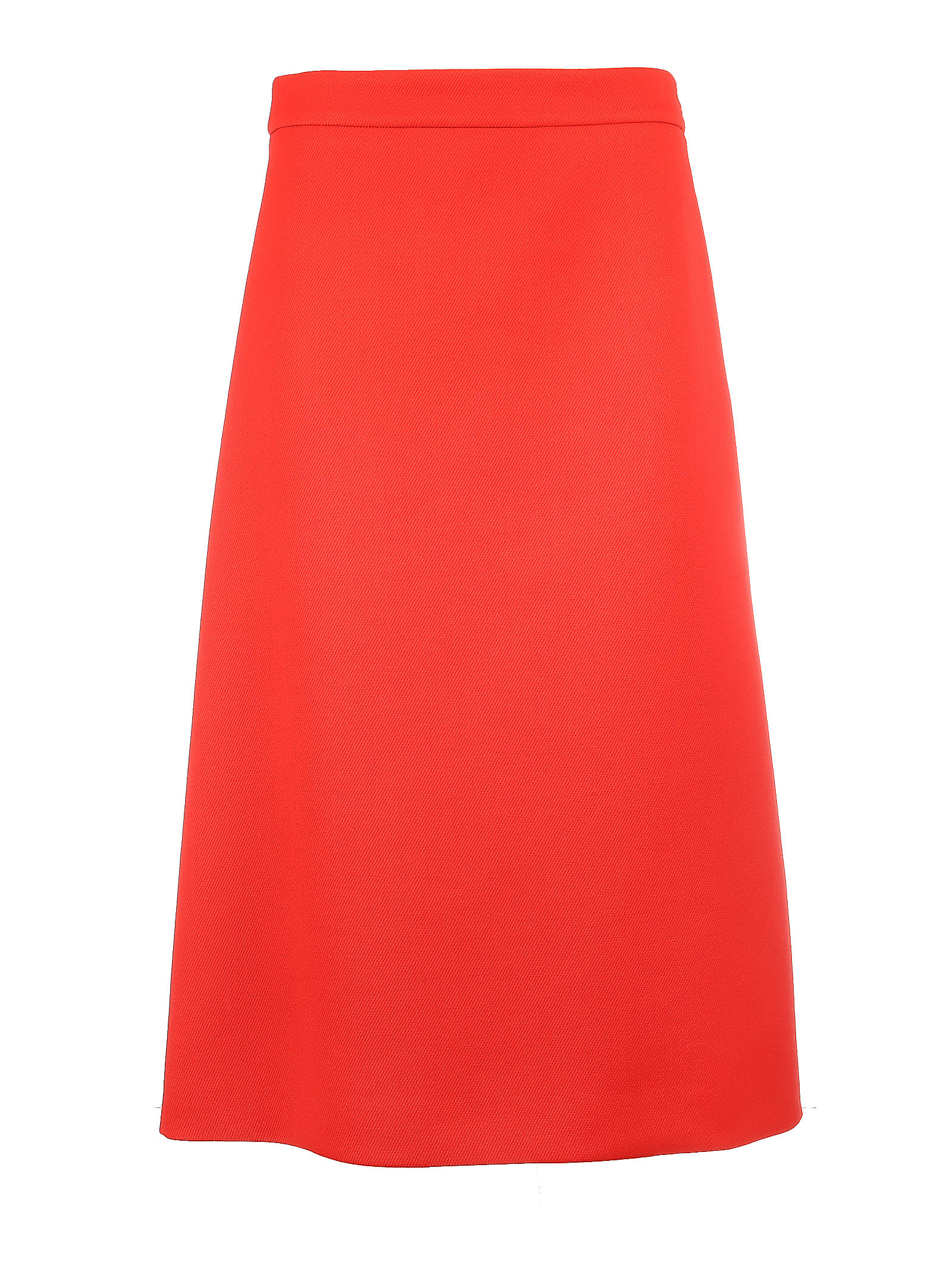 Prada Prada Long Gabardine Natte` A-line Skirt - Red - 11006812 | italist