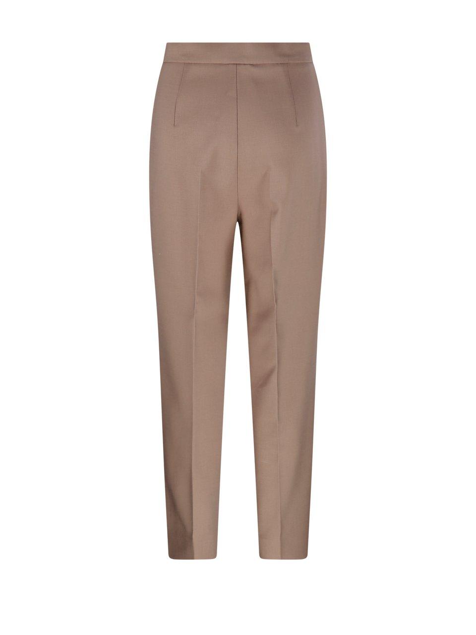 Shop Max Mara Brown Verbano Trousers In Browns