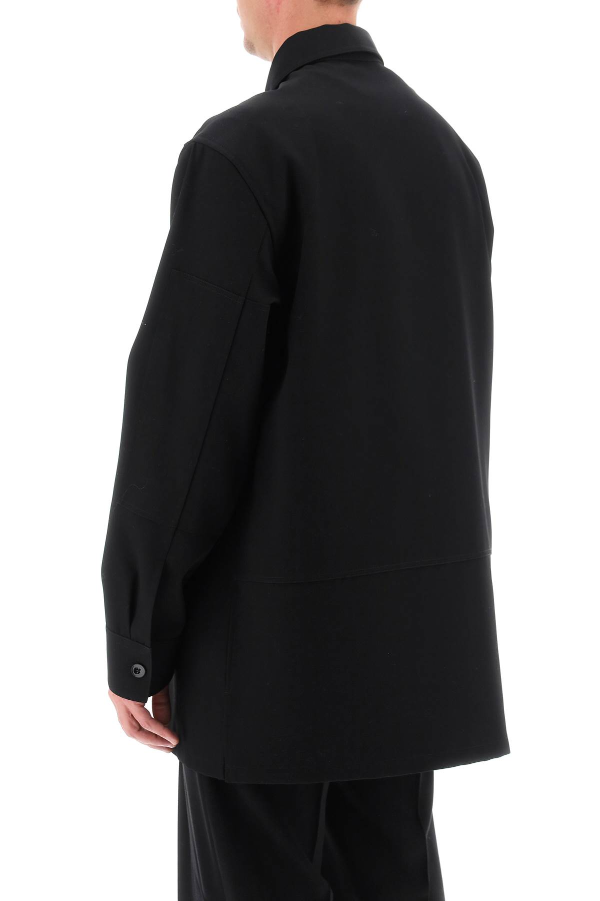 Shop Jil Sander Wool Shirt In Black (black)