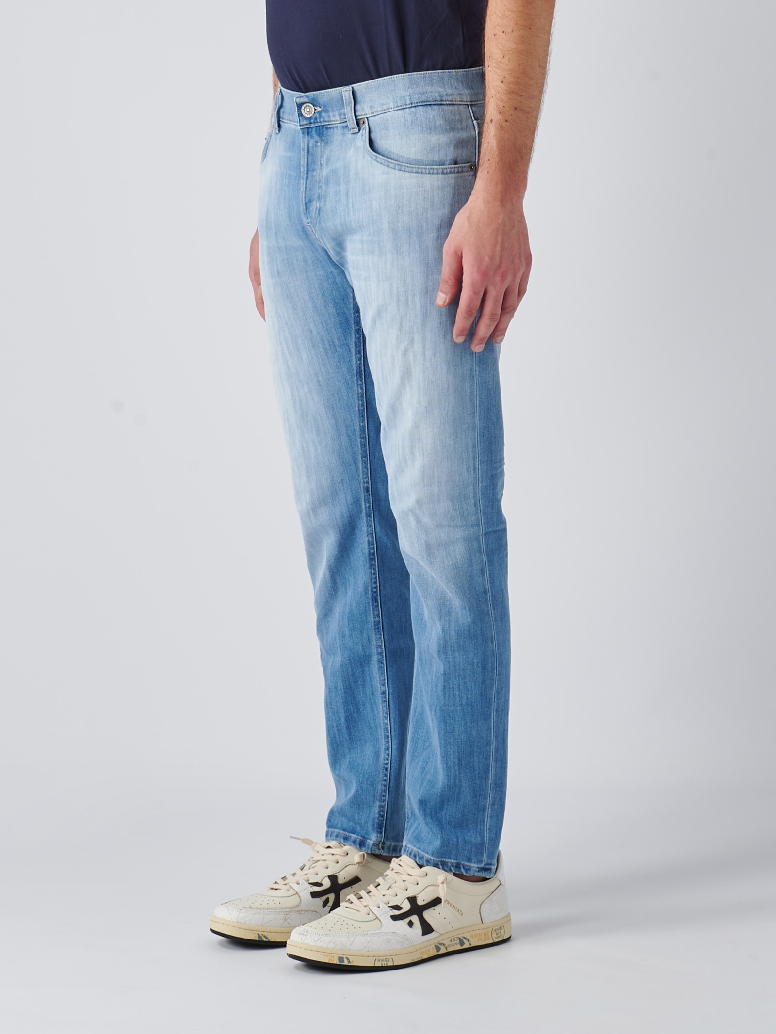 Shop Dondup Pantalone Mius Trousers In Denim Chiaro