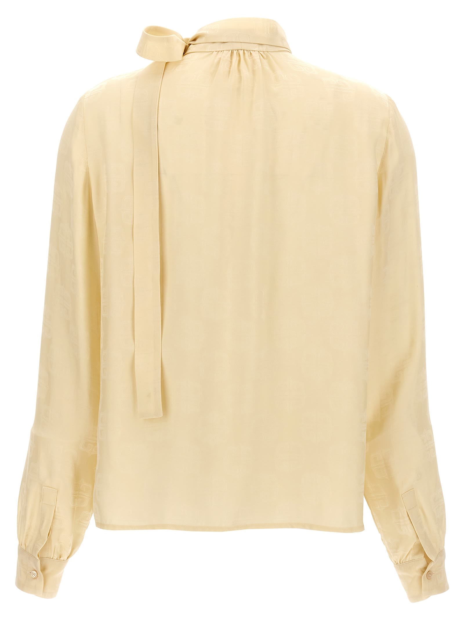 Shop Givenchy Logo Lavalliere Shirt In Beige