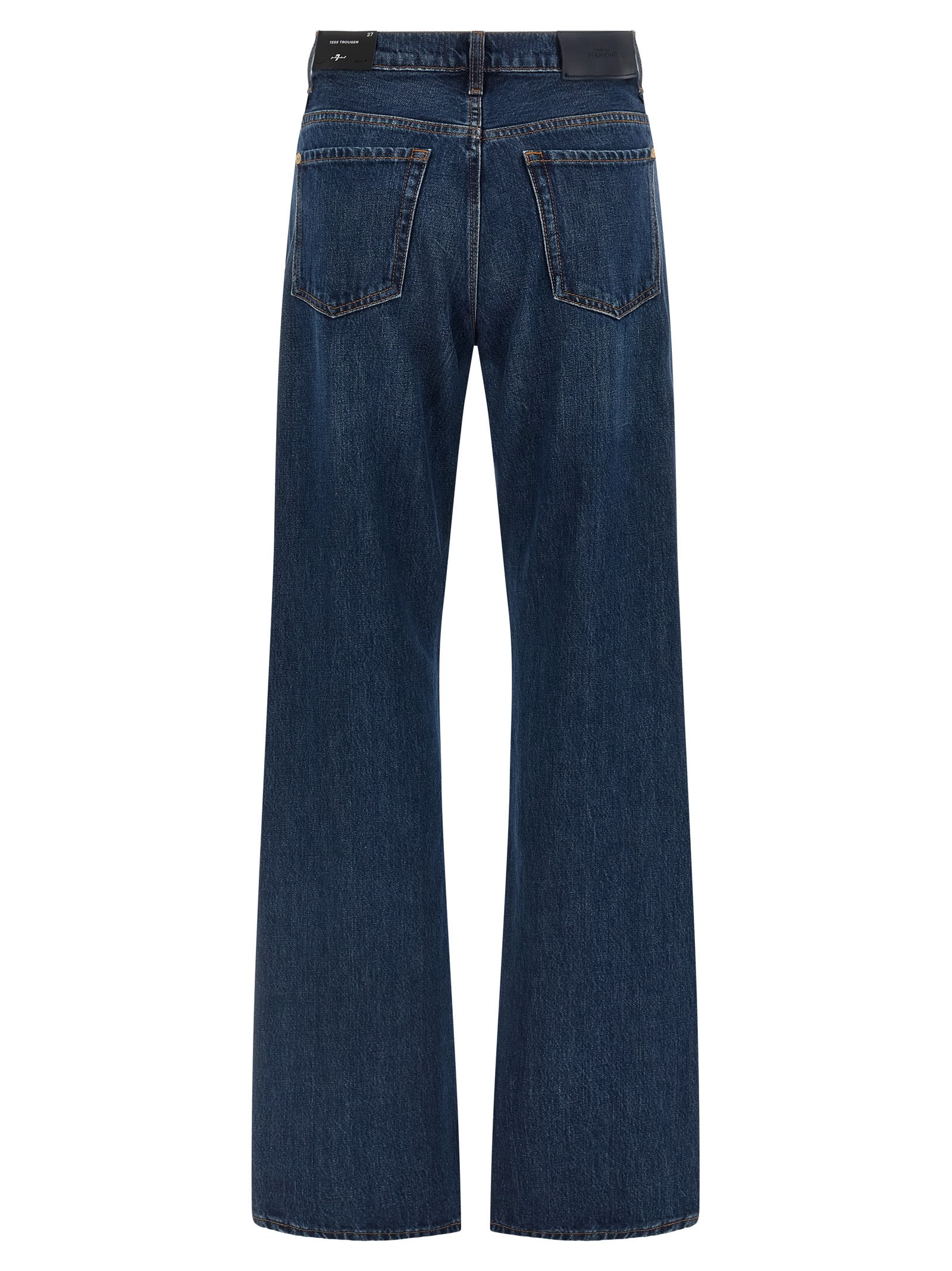 7 For All Mankind Wide Leg High Waist Jeans In Blue