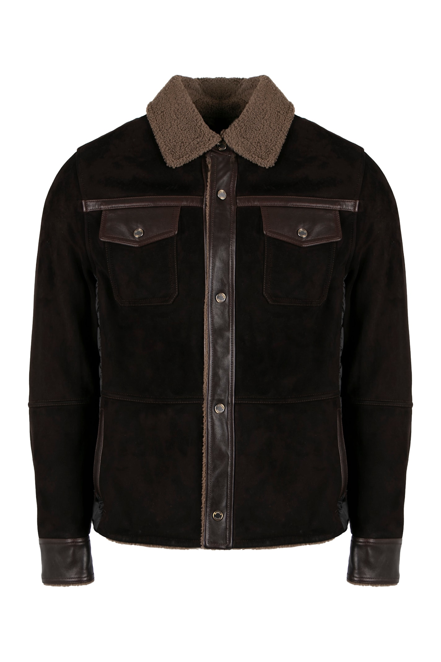 Moorer Duilio Suede Jacket In Brown