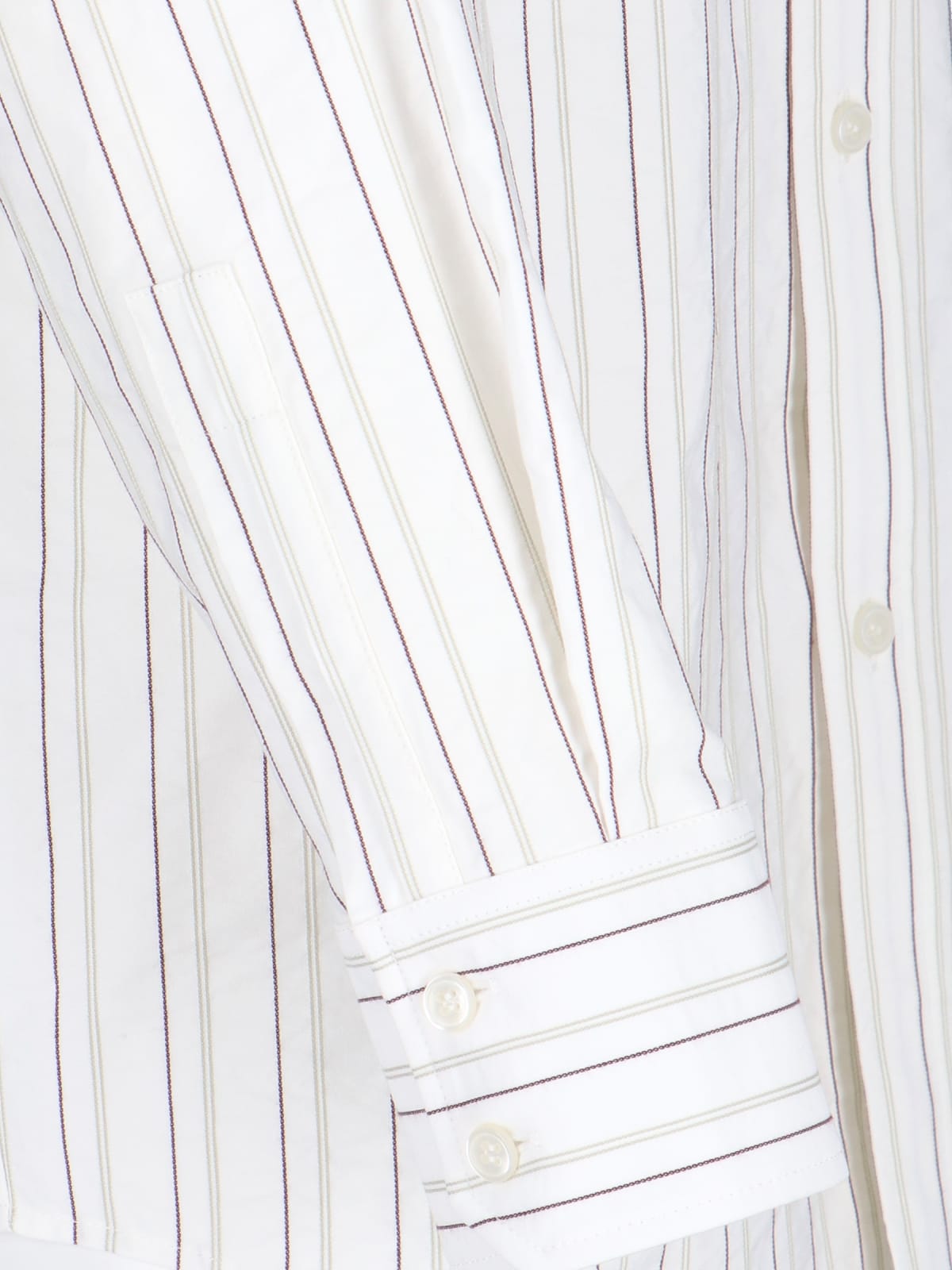 Saint Laurent Striped Cotton Shirt Curved Hem