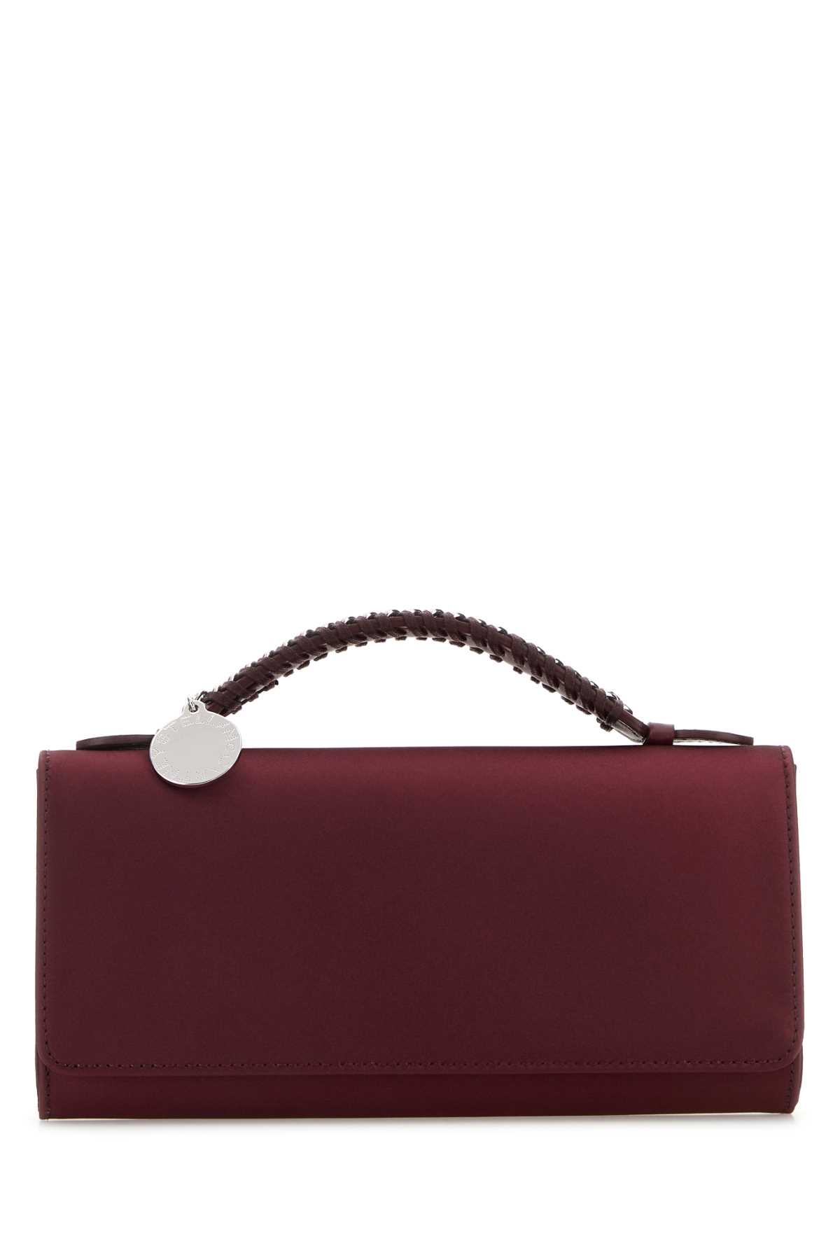 Stella Mccartney Burgundy Satin Falabella Handbag In Red