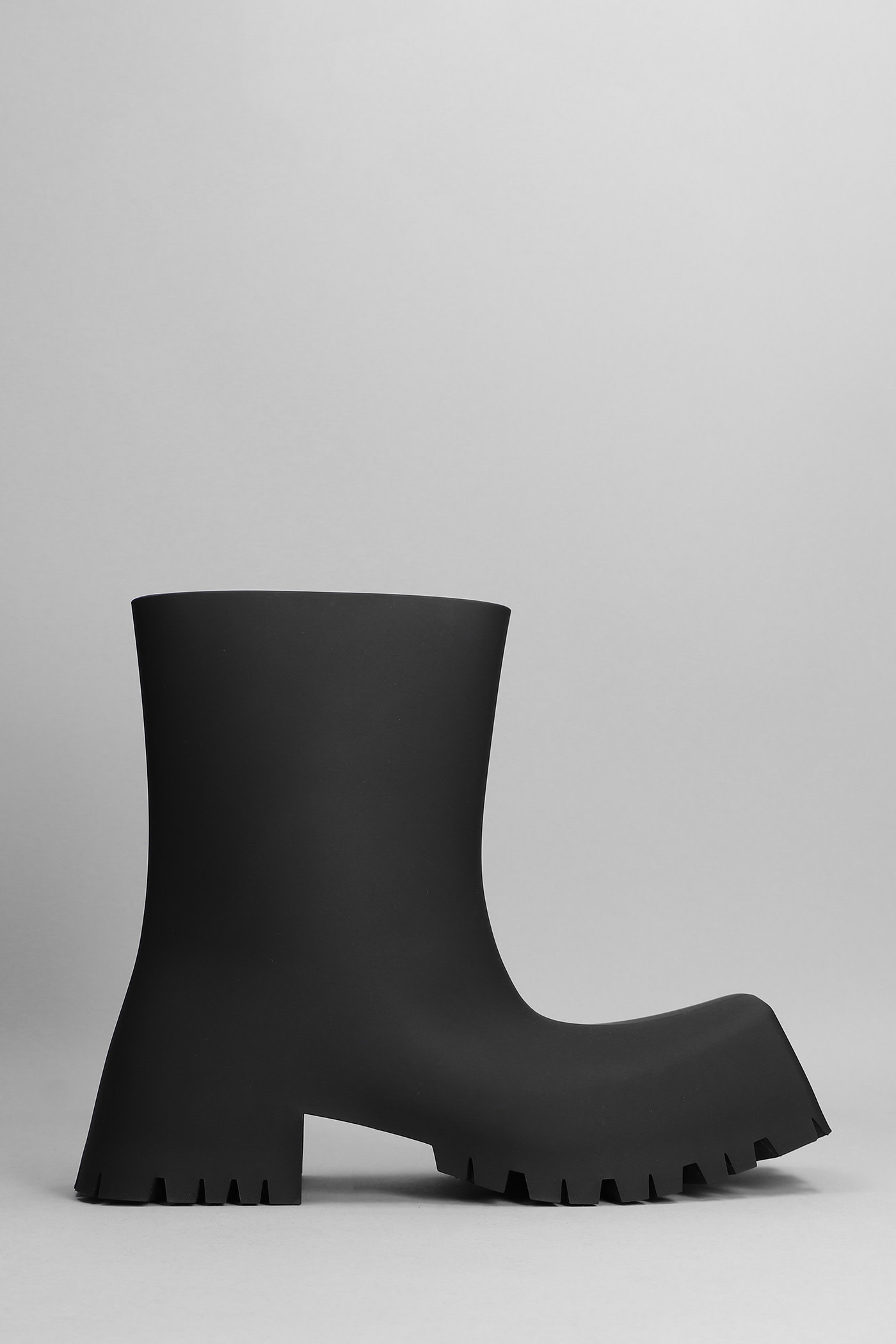 Balenciaga Low Heels Ankle Boots In Black Rubber/plasic In Black