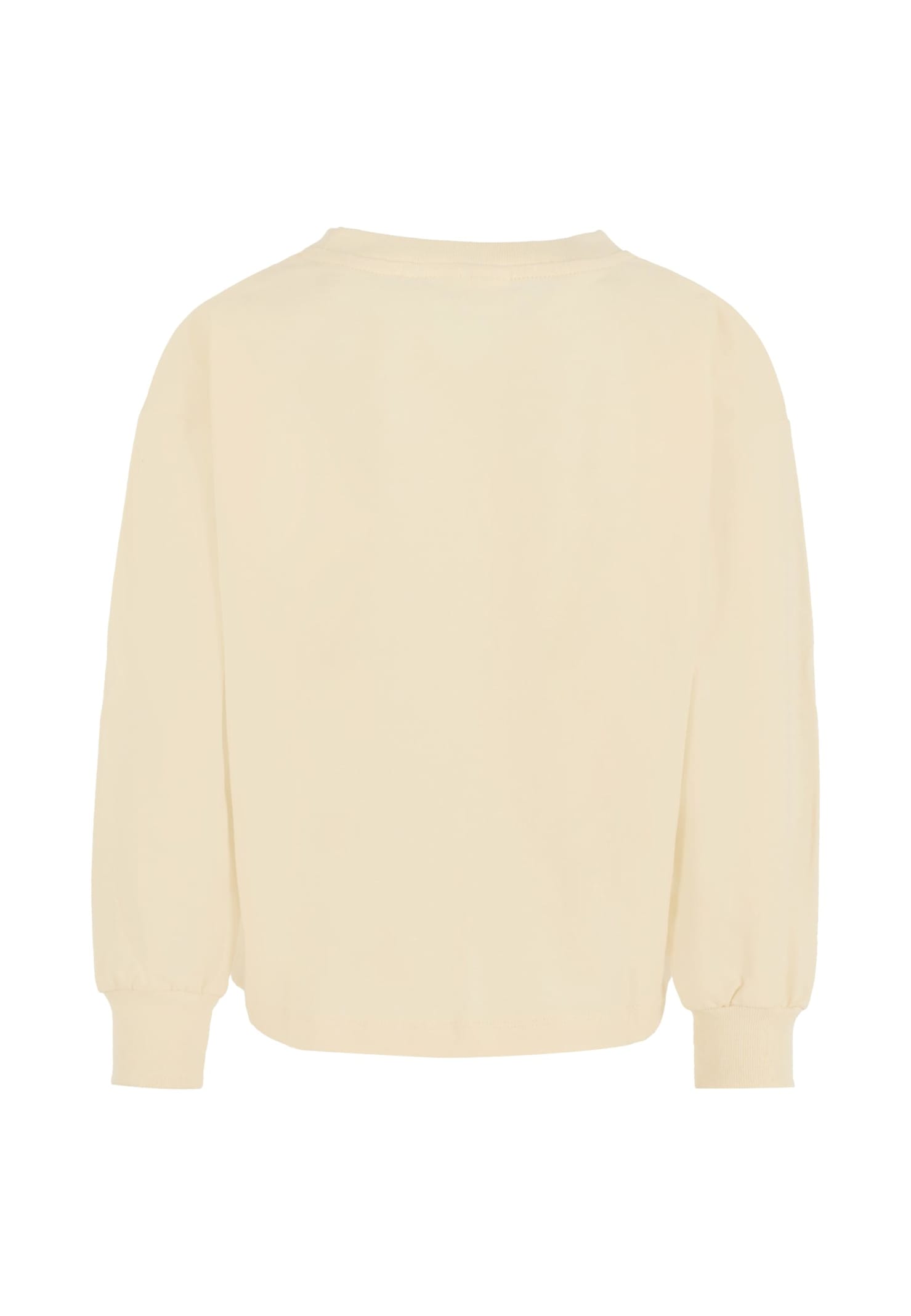 Molo Beige T-shirt For Girl With Dog In Neutral