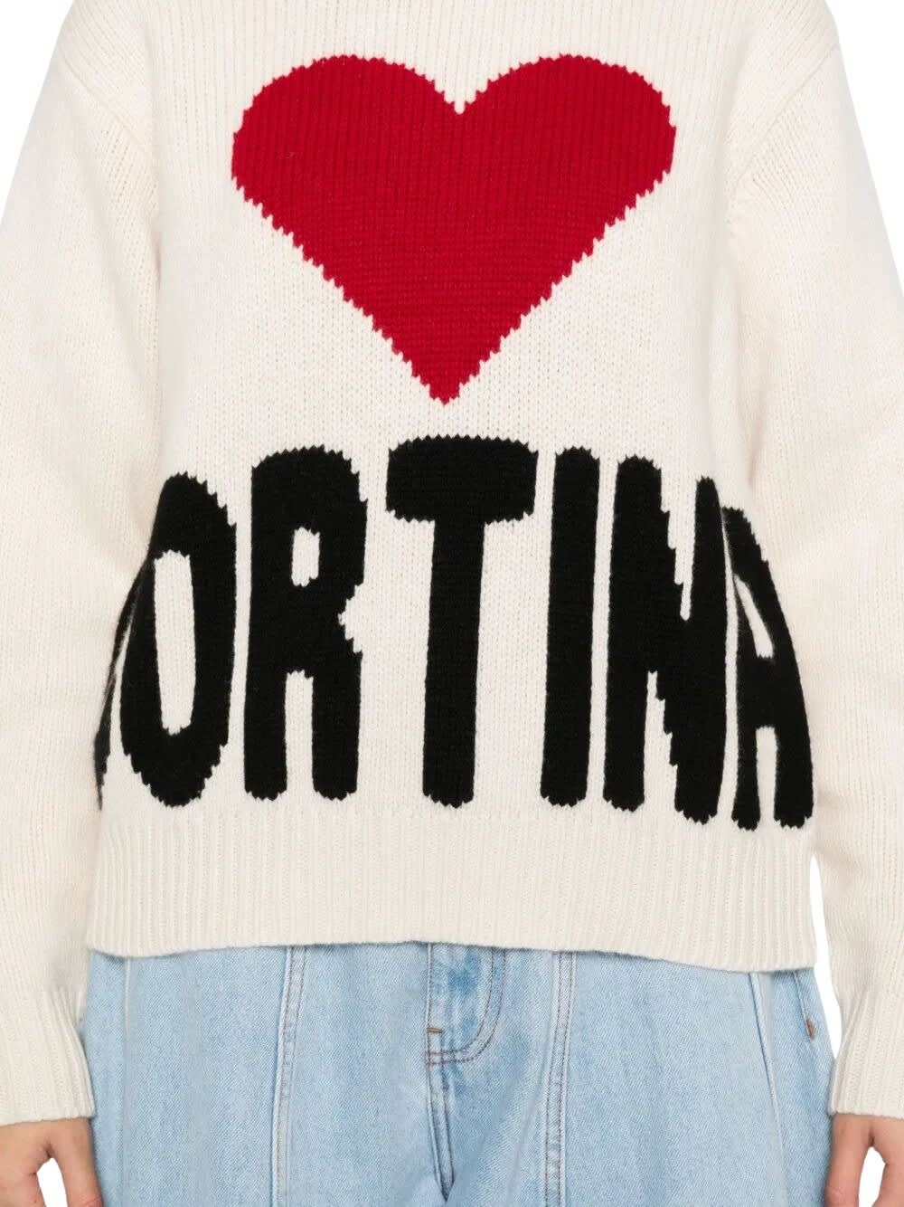 Mc2 Saint Barth Kyla Heart Intarsia Sweater In Neutral