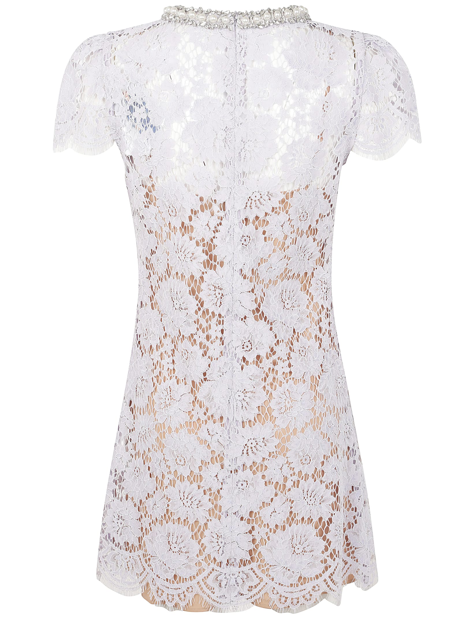 SELF-PORTRAIT LILAC LACE MINI DRESS
