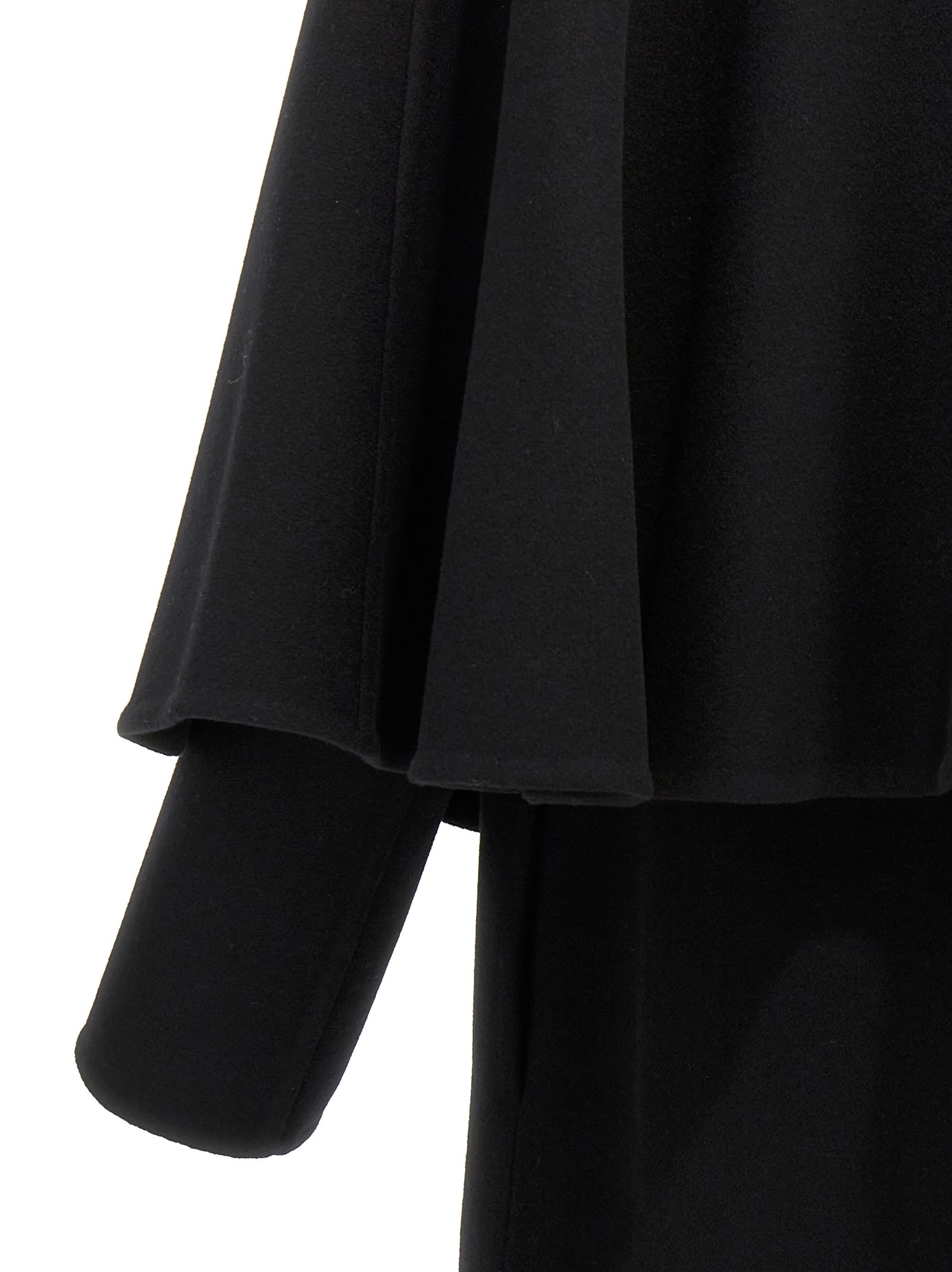 Shop Chloé Coat With Cape In Black