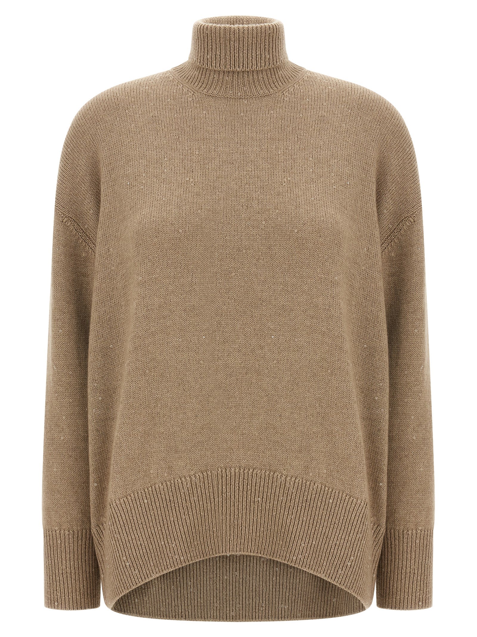 Brunello Cucinelli Sequin Sweater Sweaters And Cardigans Brown In Brown