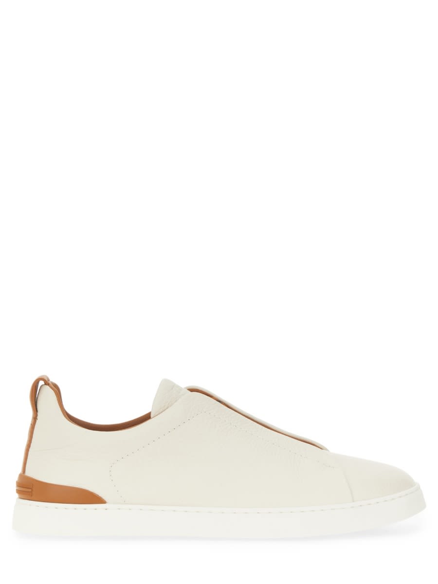 Shop Zegna Triple Stitch Sneaker In White