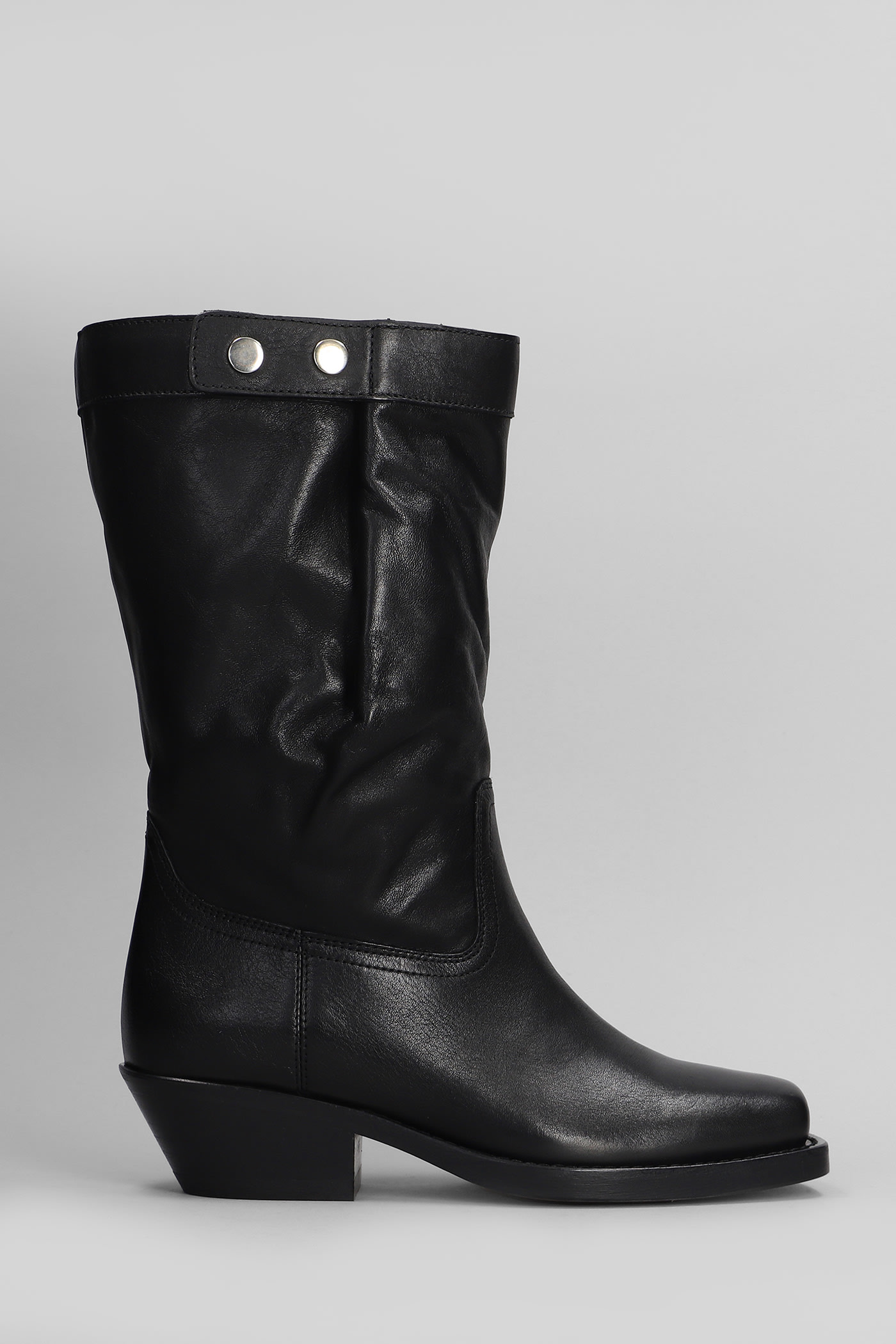 Shop Isabel Marant Ademe Low Heels Ankle Boots In Black Leather