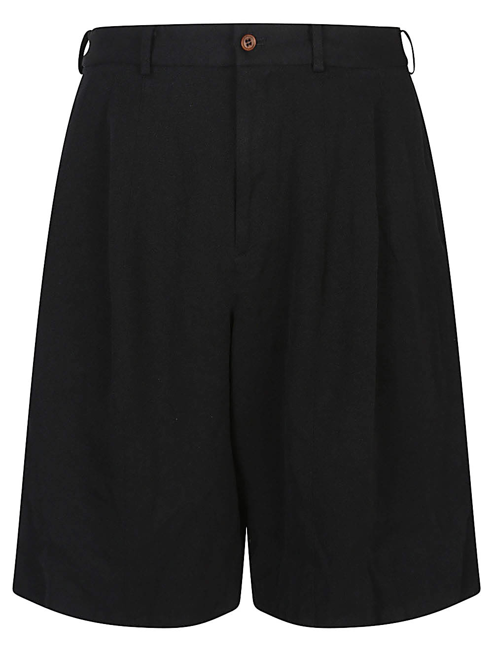 Comme Des Garçons Bermuda Shorts With Pleated Design And Pockets In Black