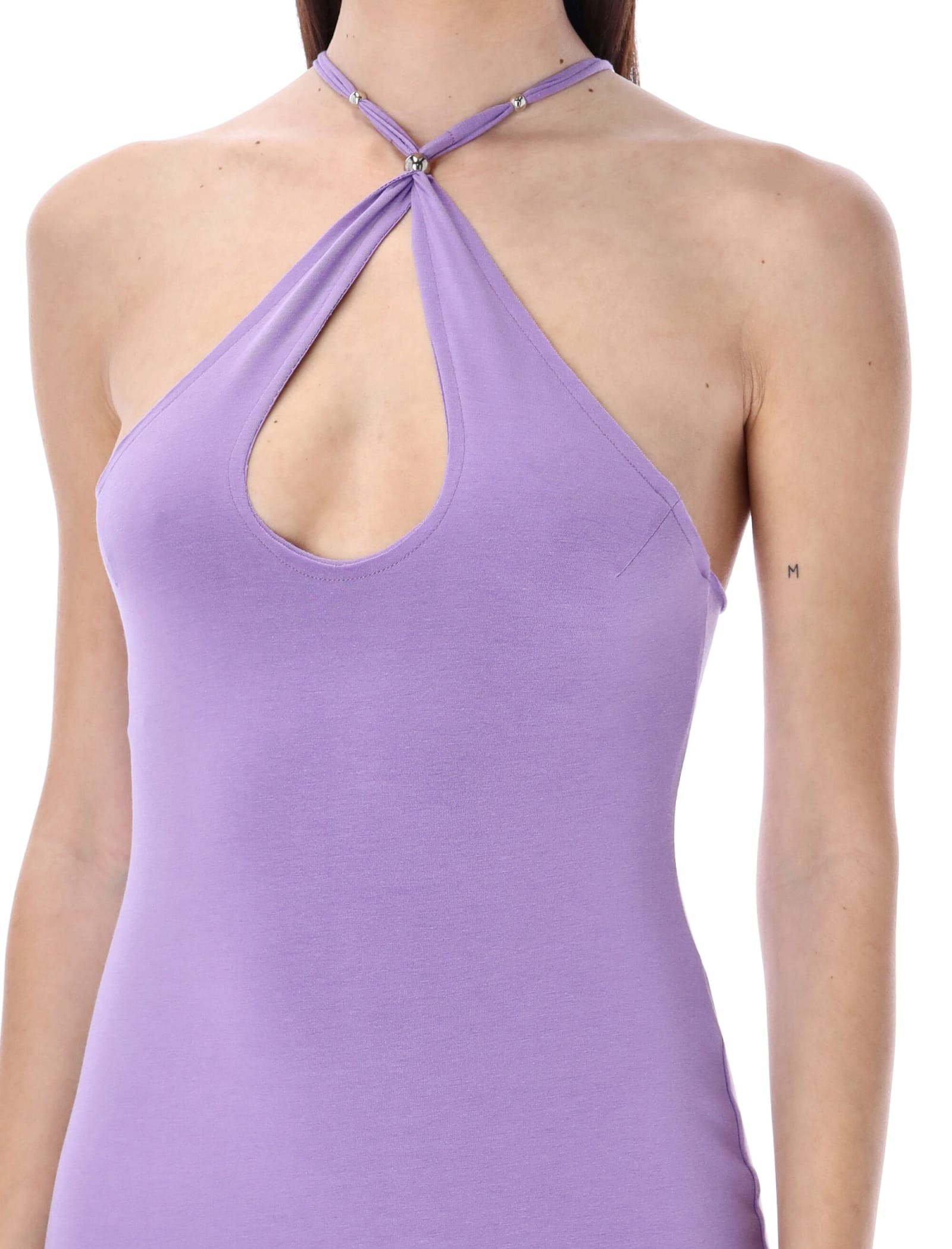 Shop Rotate Birger Christensen Elea Fringed Maxi Dress In Purple