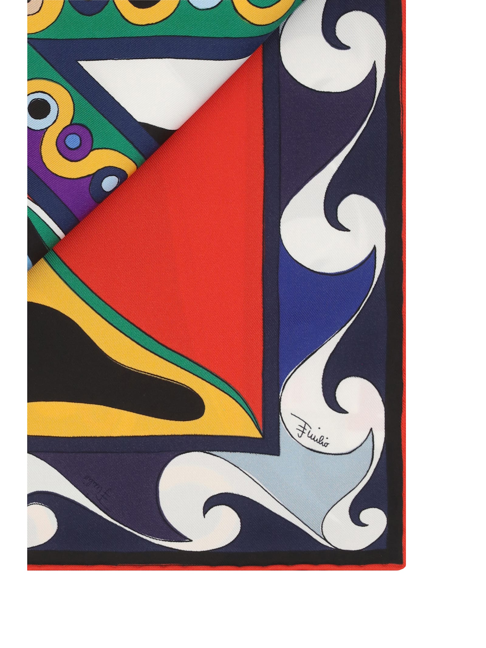 Shop Pucci Scarf In Navy Rosso